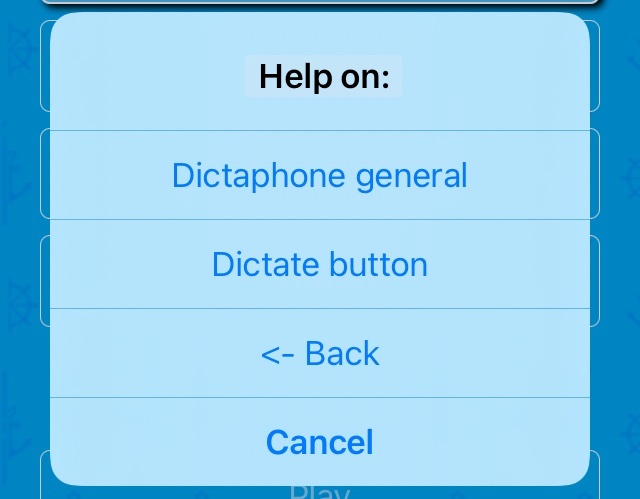 Dictaphone Help pages