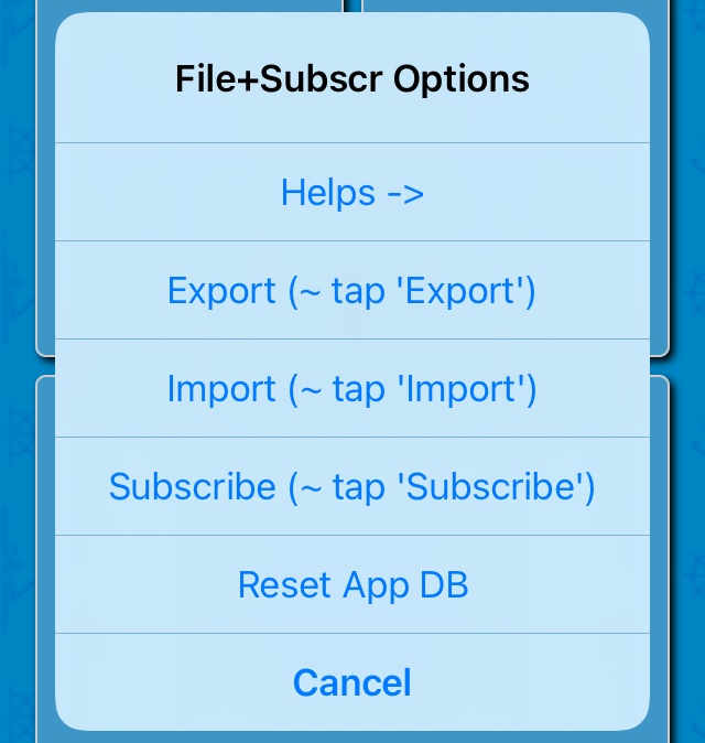 File+Subscr Options Menu
