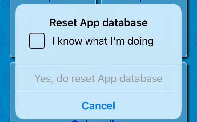 The Reset App database action