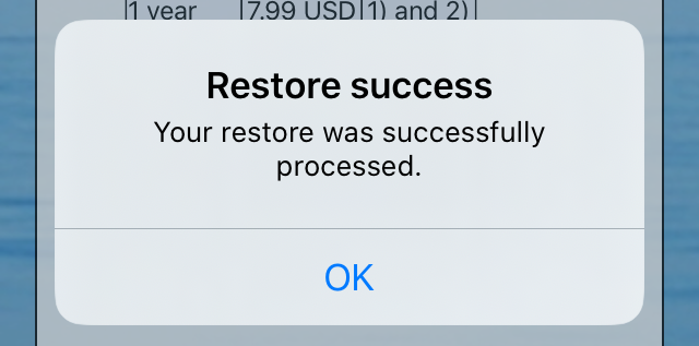 Purchase restore sequence