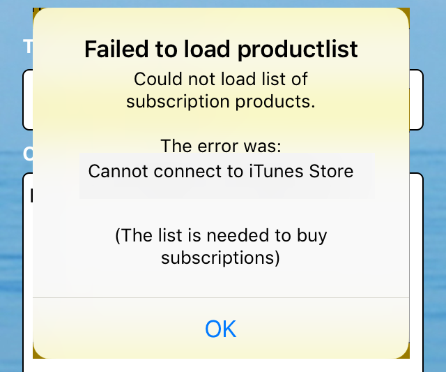 iTunes Connection error