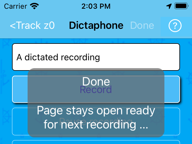 Dictaphone in direct mode
