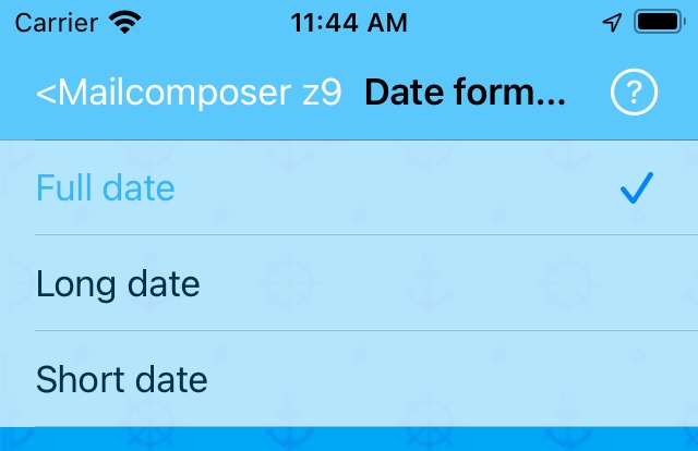 Mailcomposer Options Menu action: Date format