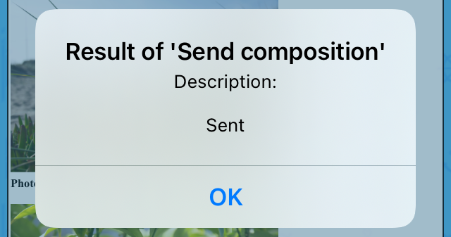 Mailcomposer Options Menu action: Send composition