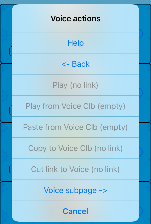 Action on Photo Menu action: Voice actions