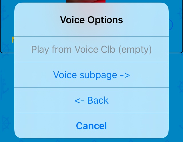 The Voice Options menu