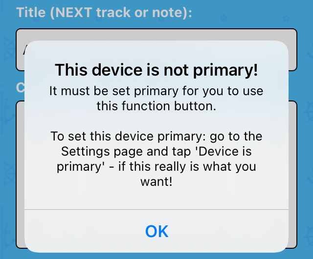 This device is not primary message